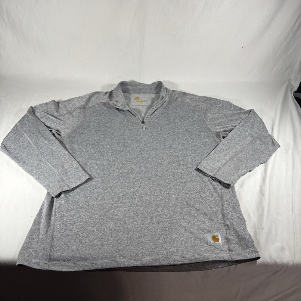 Carhartt Force Gray 1/4 Zip Pullover M  Workwear